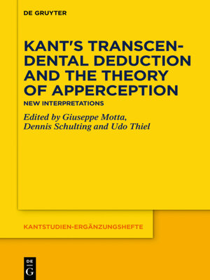 cover image of Kant's Transcendental Deduction and the Theory of Apperception
